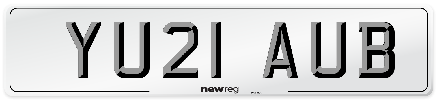YU21 AUB Number Plate from New Reg